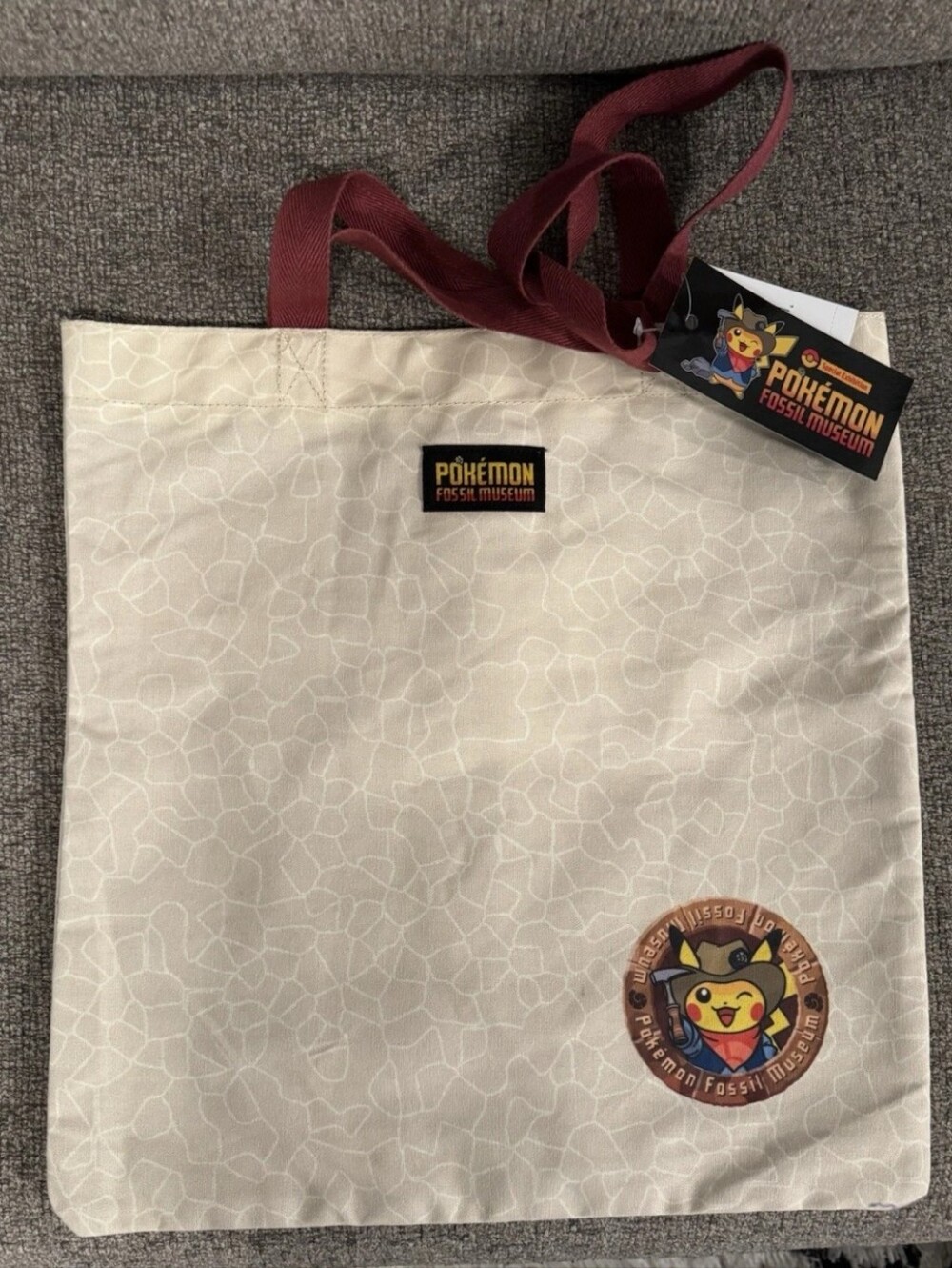 Pokemon Fossil Museum Pikachu Canvas Tote Bag CHICAGO EXCLUSIVE Limited NWT - Picture 2 of 2